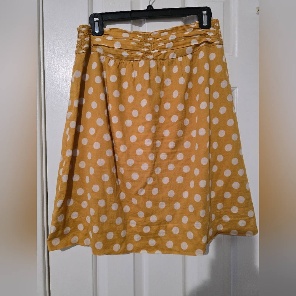 Tory Burch Women Gold/ Yellow Polka Dot Skirt Size 4
